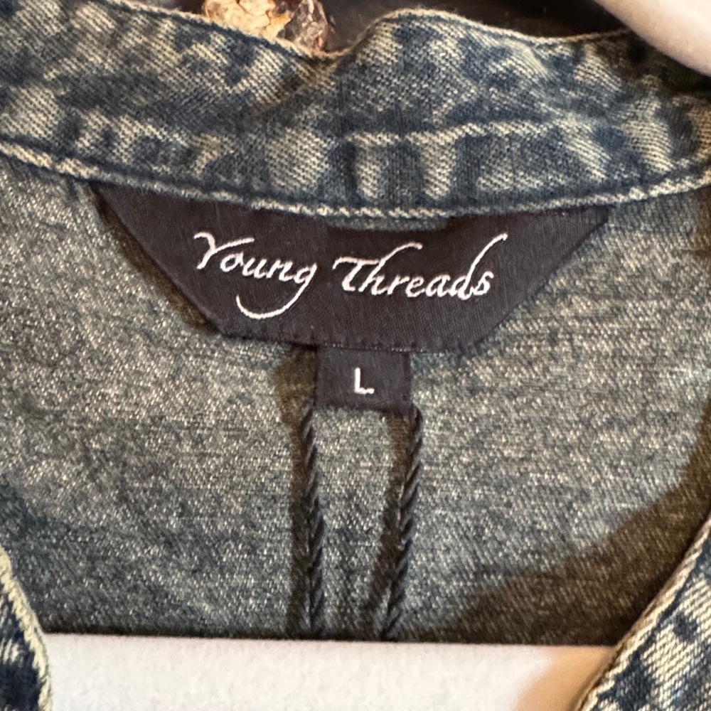 Patchwork Jean Jacket - Cropped NWT - image 2